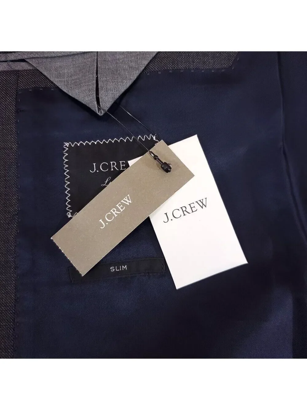 J. Crew Ludlow Slim Fit Charcoal Gray Wool Suit Jacket J3272 Tollengo 1900